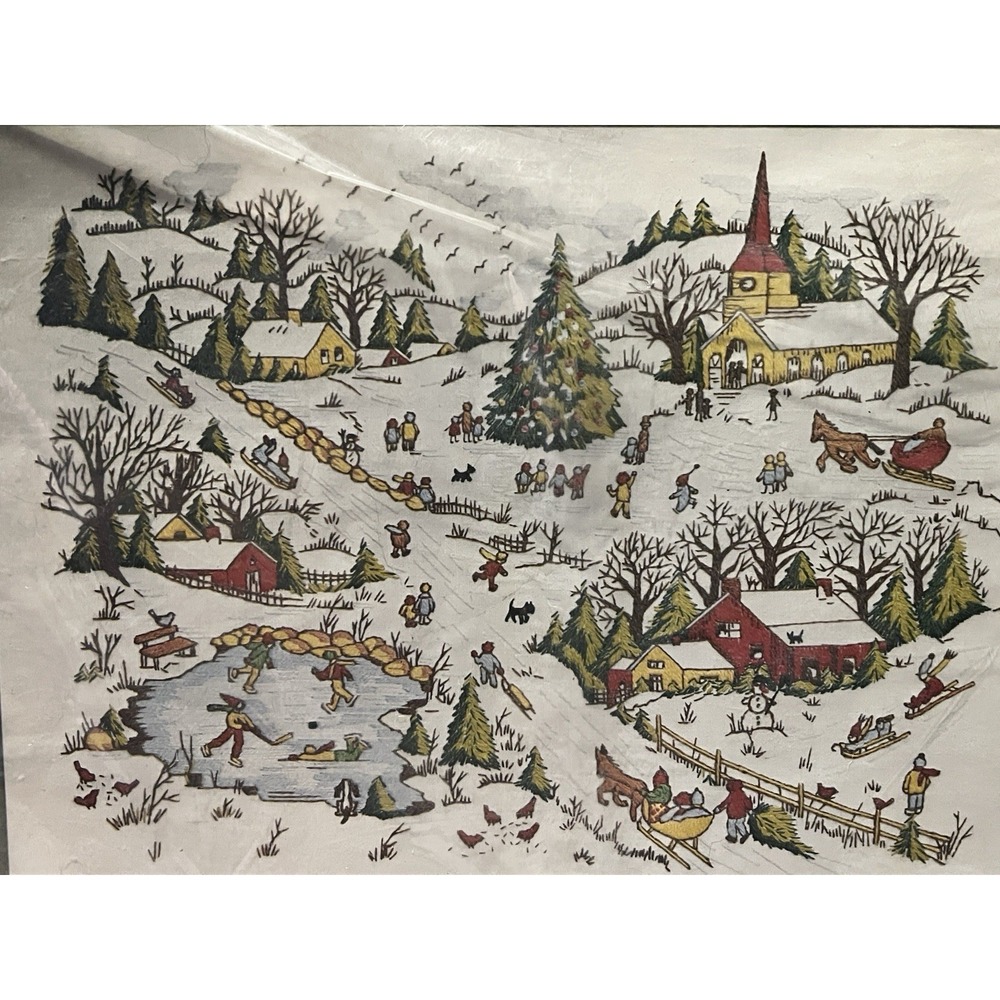 New Paragon 1976‎ Crewel Embroidery Kit 0413 Winter's Delight 18 x 24" Vintage